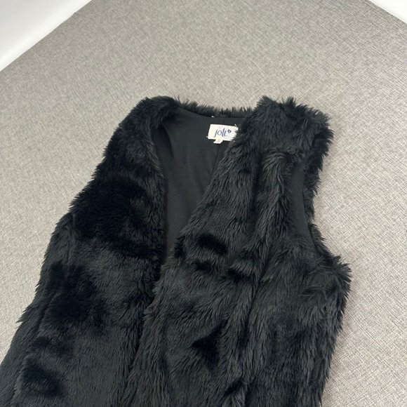 Jolt Faux Fur Vest Black Small‎ Polyester Open Vest Jacket Fuzzy Plush Top - Picture 11 of 15